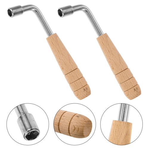 2Pièces Clé Ajustement Harpe Lyre Bois Inox Usage Facile Durable 2