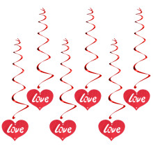 2 Sets 12 Stuks Liefde Hart Hangende Swirls Voor Valentijnsdag