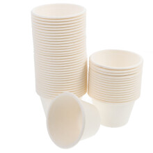 50Pcs Lightweight White Pulp Dessert Cups Disposable for Ice Cream