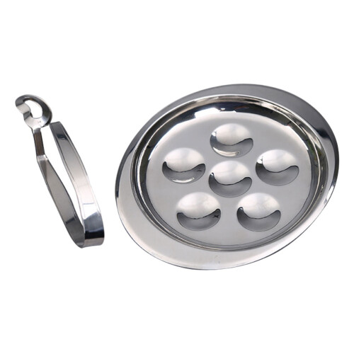 2 Pcs Plate Snail Dish For Oven 19.5x16.8cm Silver