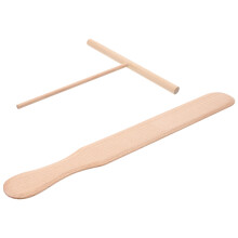 2 Pcs Pancake Wooden Rake Crepe Paddle Crape Spreader Spatula Flipper