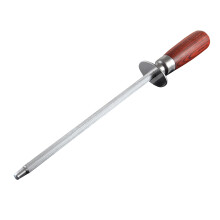1Pc Household Wood Handle Sharpener Silver Kitchen Tool for Home