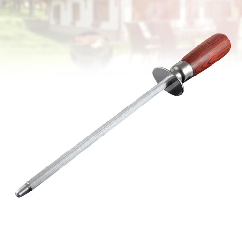 1Pc Household Wood Handle Sharpener Silver Kitchen Tool for Home 2