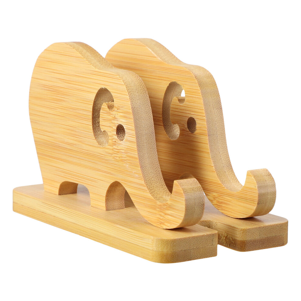 Novelty Mobile Phone Stands Elephant Telephone Holder Bamboo Dock Light 3164185345497