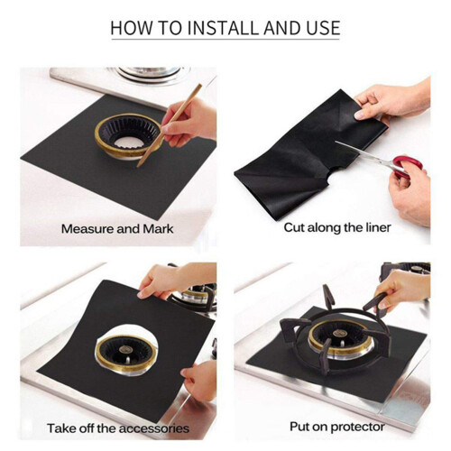 8 Pcs Cleaning Protective Pads Gas Range Protector Burner Covers 1
