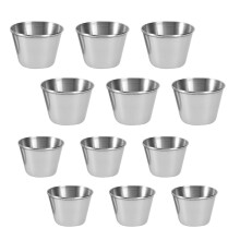 Stainless Steel Condiment Sauce Cups Round 12pcs 7.5inch