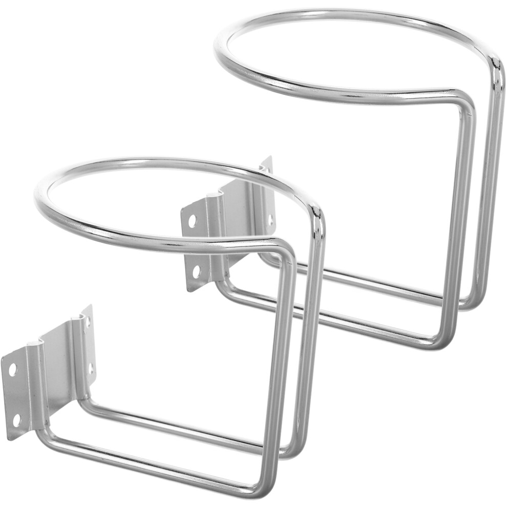 Worgeous Vehicle Use Car Cup Holder 2Pcs 3.5X3.5x3.1in Silver 3164185369721