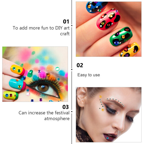 11 Sheets Stick On Gems For Face Stickers Adhesive Rhinestone Decals 1