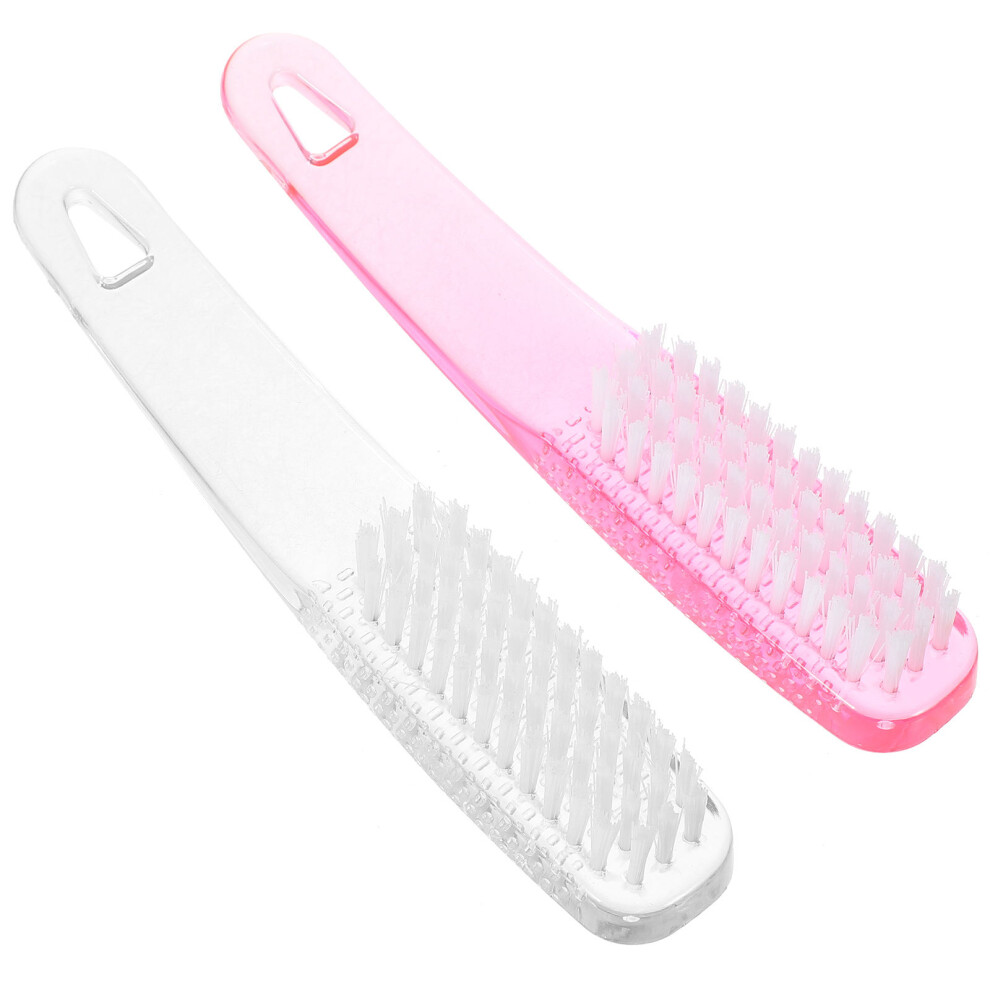 Solustre Light 2 Pcs Nail Brush Cleaning Dust Brushes For Fingernails Scrubbing