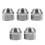 5pcs Car Flange Nut Secure Modification Silver Lug Nuts 1