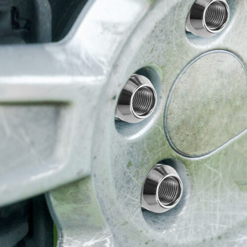5pcs Car Flange Nut Secure Modification Silver Lug Nuts 2