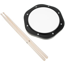 1Set Black Drum Practice Pad Wooden Nylon Tpe Home Use Drum Accessory
