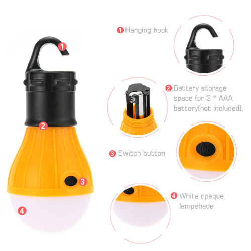 4 Pcs Camping Tent Lights Portable Collapsible Outdoor Flashlight 1