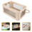 Beige Wood Storage Holder Cube Storage Organizer 1pack 3