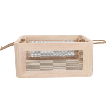 Beige Wood Storage Holder Cube Storage Organizer 1pack