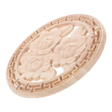 Rose Disc Patch Decorative Wood Appliques Cabinet Door Decoration