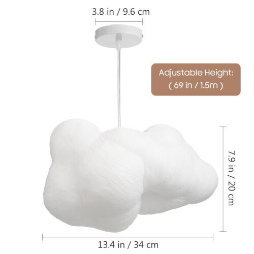 Cloud Led Pendant Light - Modern Ceiling Lamp For Home/Bar ,13.26in 2
