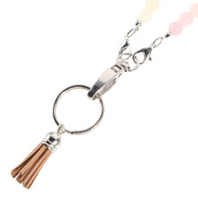 Badge Holder Lanyard Pink Beaded Design For Women 1pack