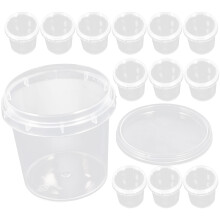 Raindrops 18 Pcs Storage Barrel Bins With Lids Containers Transparent