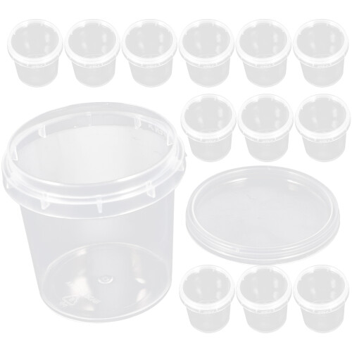 Raindrops  18 Pcs Storage Barrel Bins With Lids Containers Transparent