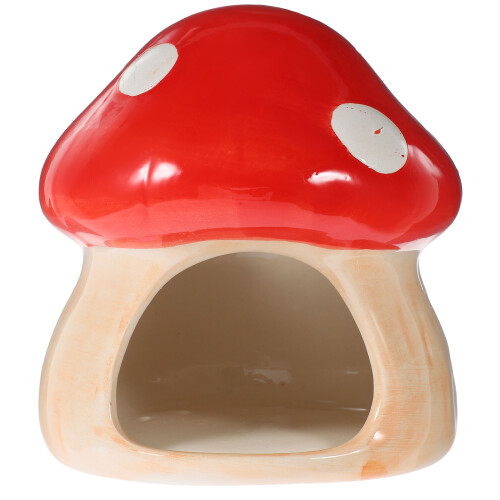 mushroom shaped ceramic hamster house hideout sleeping nest cooling