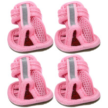 Summer Design Dog Boots Pink 4pcs