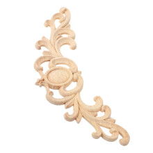 Carved Wood Appliques Khaki 1pcs For Wall Decor European Style