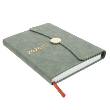 Olive Green Pu Planner For Work With Monthly Index Bookmarks