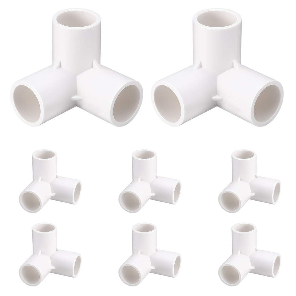 Pipe Connector Pvc Elbow Fitting White Simple Design 8Pcs 3164185393412