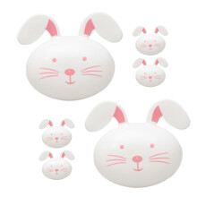 6 Pcs Bunny-Shaped Fillable Container Fake Egg Plastic Bunnies Decor