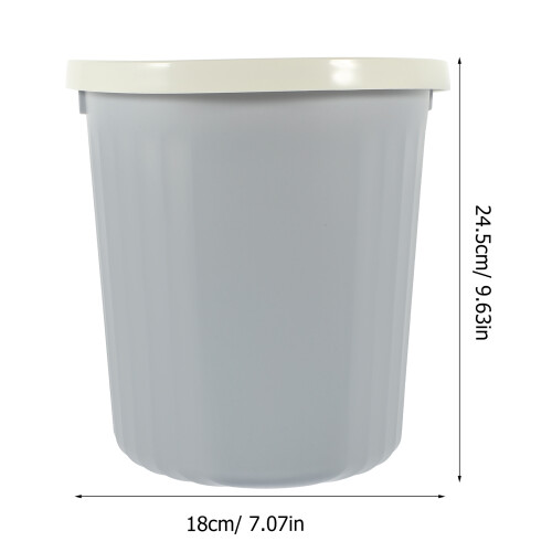 Raindrops Trash Basket Garbage Can Grey Pp 1pcs 9.6x9.3x7.1in 2