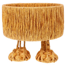 Plastic Imitation Rattan Basket Foot Shape Rustic 1 Pcs