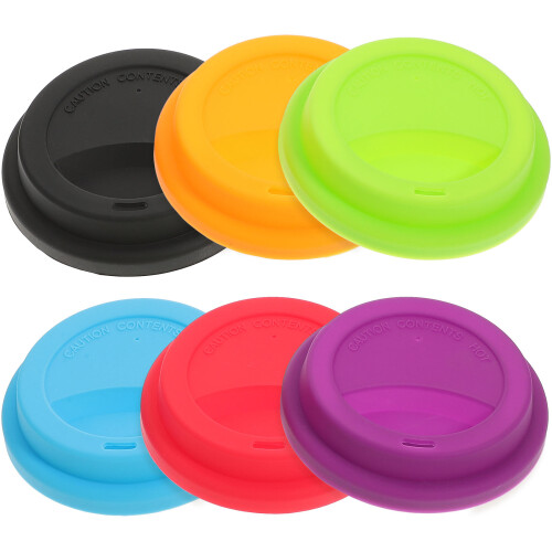 Silicone Dustproof Cup Lid Red 6pcs