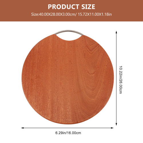 1pc Kitchen Cutting Board Double Side Solid Wood Brown Board 1