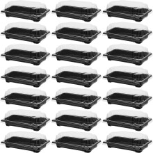 Black Rectangular Odorless Sushi Takeout Containers 50set