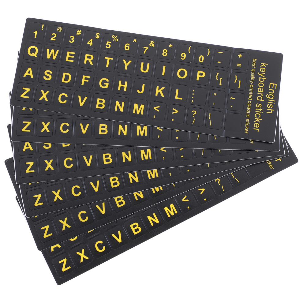 Durable Keyboard Letter Decals Pvc Material For Laptop Use Black 3164185395409