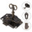 Door Lock With Key Retro Drawer Lock Dark Brown 1 Set 4