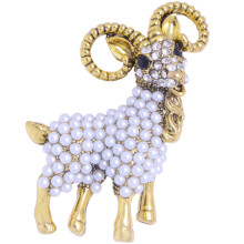 Sheep Brooch Multi Alloy Rhinestone Decor Pin