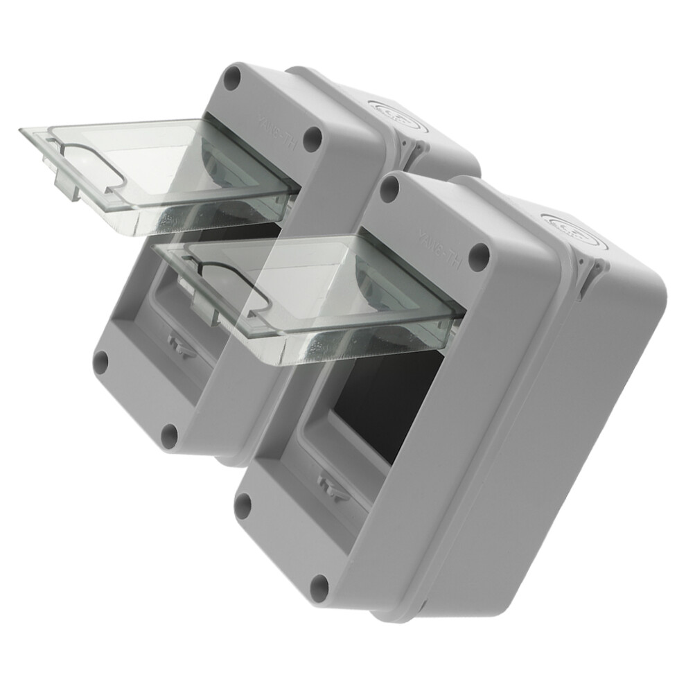 2Pcs Breaker Distribution Junction Box Grey Abs For Daily Use 3164262404192