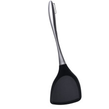 1set Silicone Pancake Turner Non-Stick Kitchen Utensil Black