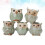 5 Pcs Owl Succulent Ornaments Unique Small Pot Mini Ceramic Pots 4