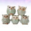 5 Pcs Owl Succulent Ornaments Unique Small Pot Mini Ceramic Pots 2