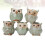 5 Pcs Owl Succulent Ornaments Unique Small Pot Mini Ceramic Pots 3