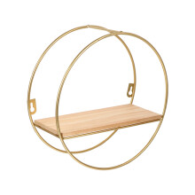 Minimalistische Wandplank Rond Geometrisch Ijzer Hout