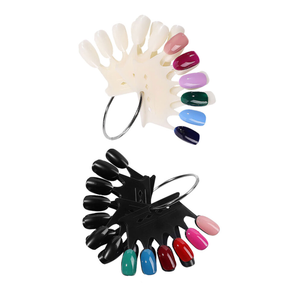 Totority 2 Pcs Show Glitter Artificial Nail Tips Color Cards Bride