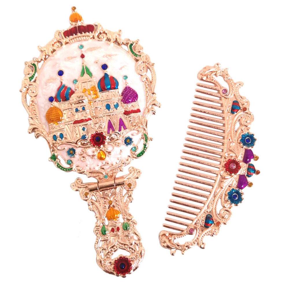 Totority Small Pocket Mirror Hand Held Salon Makeup Portable Vanity Vintage