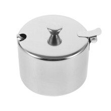 Stainless Steel Sugar Bowl Condiment Serving Tray Candy Dish With Lid
