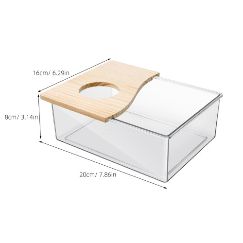 Hamster Sand Container Transparent 1pack 7.86x5.89x3.14in 1