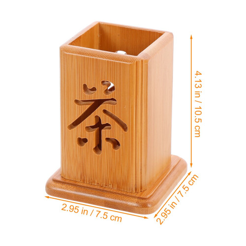 Gongfu Tea Set Tools Light Brown Bamboo 1set 4.1x3x3in 1
