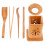 Gongfu Tea Set Tools Light Brown Bamboo 1set 4.1x3x3in 6